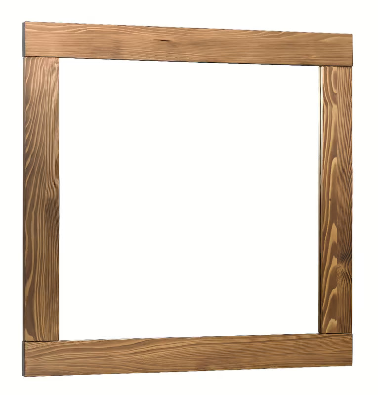 Lustro Naturel Country 80x80 cm z ramą z litego drewna w odcieniu palisander