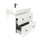 Biała wisząca szafka łazienkowa Naturel Forli z umywalką ceramiczną 60 cm