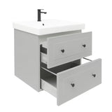 Wisząca szafka łazienkowa z umywalką ceramiczną Naturel Forli w kolorze szary mat