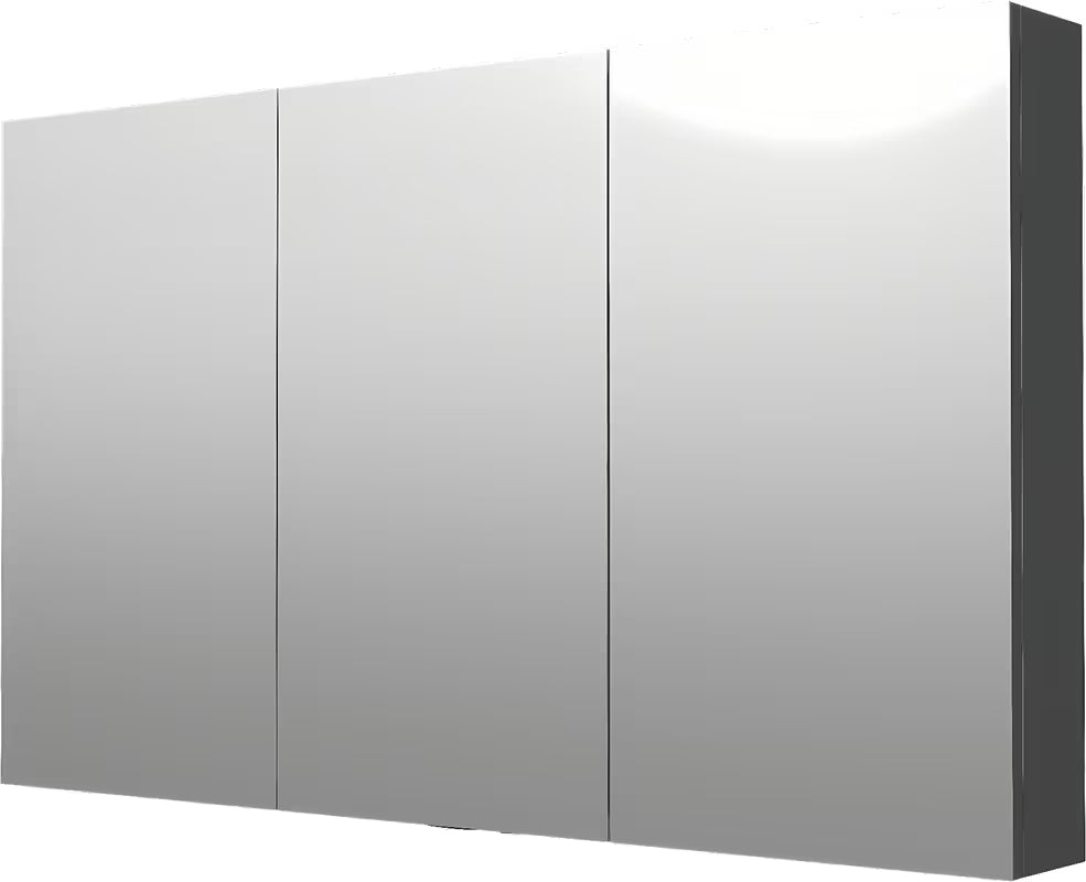 Szafka lustrzana Naturel 120x72 cm w kolorze szaro-srebrnym z trojgiem lustrzanych drzwiczek