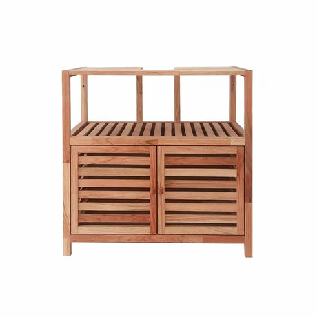 Stojący szafka pod umywalkę Naturel Home w dekorze orzecha, 67,5x35,5x63 cm, z matową powierzchnią