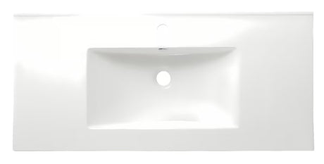 Biała ceramiczna umywalka meblowa Naturel Modena 101x46 cm z centralnym otworem na pro baterię