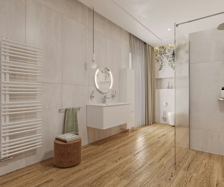 Biała ceramiczna umywalka meblowa Naturel Modena 101x46 cm z centralnym otworem na pro baterię