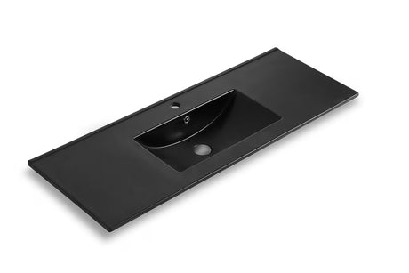 Czarna ceramiczna umywalka meblowa Naturel Modena 101 x 46 cm z otworem na baterię pośrodku