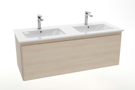 Naturel Modena meblowe umywalka podwójna z białej ceramiki o wymiarach 121x46 cm
