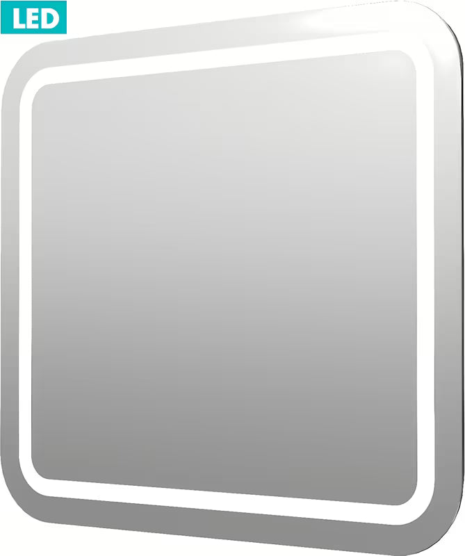 Kwadratowe LUSTRO led Naturel Pavia 60x60 cm z podświetleniem obwodowym i fazowanymi krawędziami