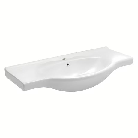 Biała ceramiczna umywalka meblowa Naturel Pro 102 x 50 cm z otworem na pro baterię pośrodku
