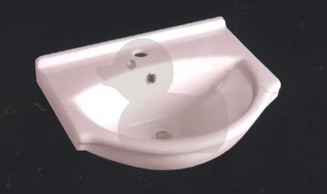 Biała ceramiczna umywalka meblowa Naturel Pro 43x34 cm z otworem na pro baterię pośrodku i z przelewem.