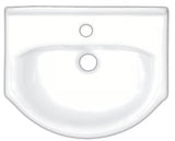 Biała ceramiczna umywalka meblowa Naturel Pro 52 x 41 cm z otworem pro na baterię pośrodku.