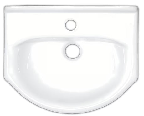 Biała ceramiczna umywalka meblowa Naturel Pro 52 x 41 cm z otworem pro na baterię pośrodku.