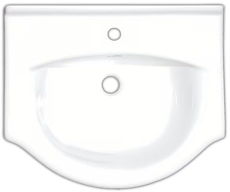 Biała ceramiczna umywalka meblowa Naturel Pro 61 x 51 cm z otworem na pro baterię pośrodku