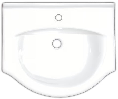 Biała ceramiczna umywalka meblowa Naturel Pro 66 x 51 cm z otworem pro na baterię pośrodku