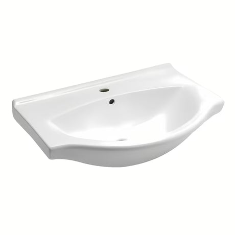 Biała ceramiczna umywalka meblowa Naturel Pro 70x51 cm z otworem na pro baterię pośrodku