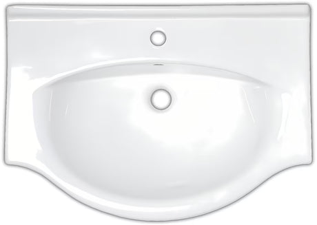 Biała ceramiczna umywalka meblowa Naturel Pro 81 x 50 cm z otworem na baterię pośrodku