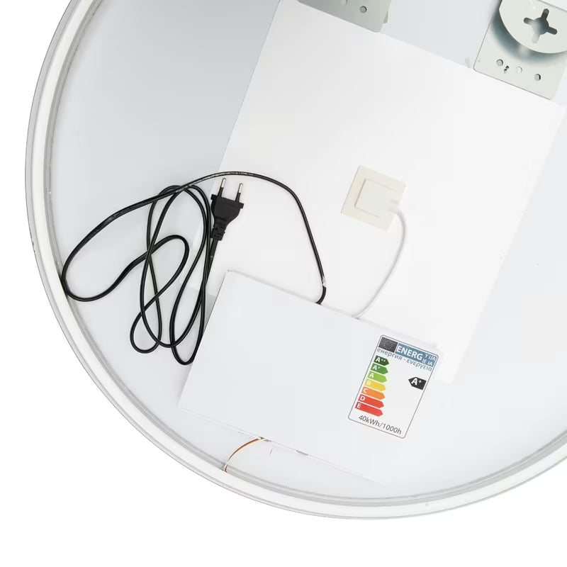 Okrągłe LUSTRO led Naturel Project 80x80 cm z matą przeciwmgielną i klasą szczelności IP44