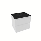Wisząca szafka łazienkowa Naturel Savona z ceramiczną umywalką w białym połysku