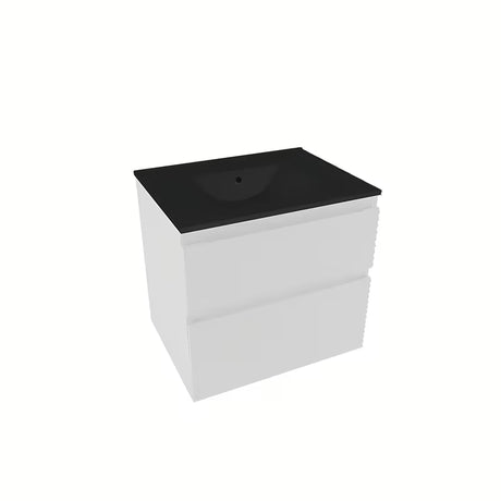 Wisząca szafka łazienkowa Naturel Savona z ceramiczną umywalką w białym połysku