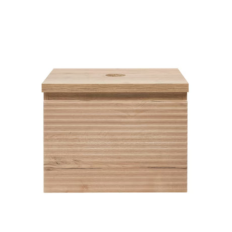 Wisząca szafka pod umywalkę Naturel Savona w dekorze dąb halifax mat z frezowanym frontem