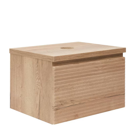 Wisząca szafka pod umywalkę Naturel Savona w dekorze dąb halifax mat z frezowanym frontem