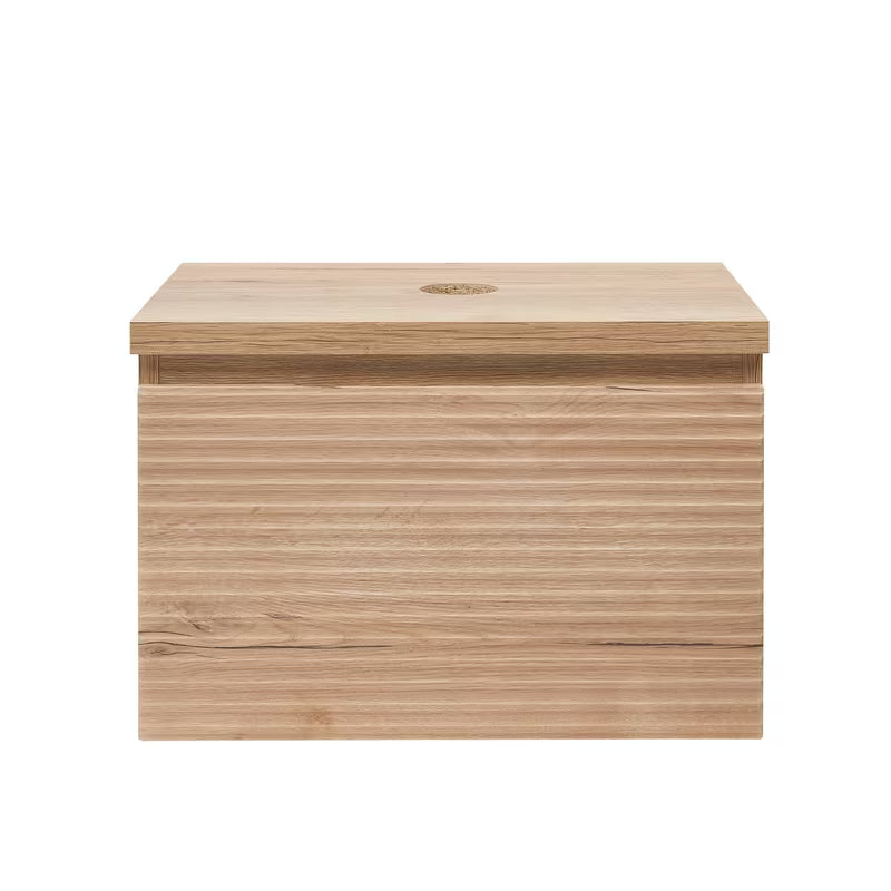 Wisząca szafka pod umywalkę Naturel Savona w dekorze dąb halifax mat z frezowanym frontem