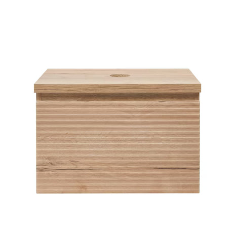 Wisząca szafka pod umywalkę Naturel Savona w dekorze dąb halifax mat z frezowanym frontem