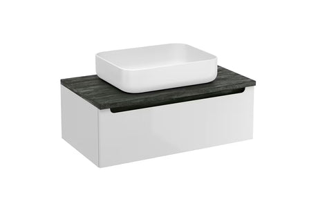 Wisząca szafka pod umywalkę Naturel Stilla 80x30x45 cm w kolorze białym z płytą maskującą