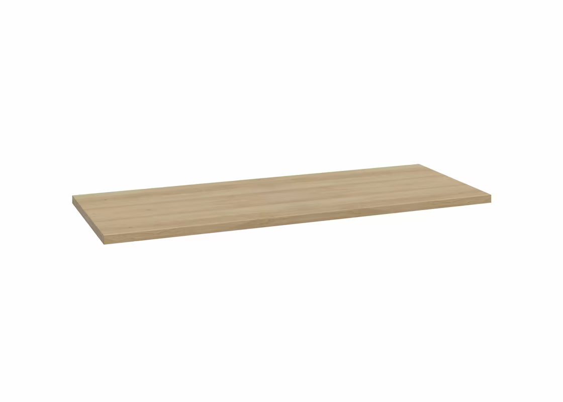 Brązowy blat maskujący Naturel Stilla z laminatu w dekorze buk truflowy pro meble łazienkowe.