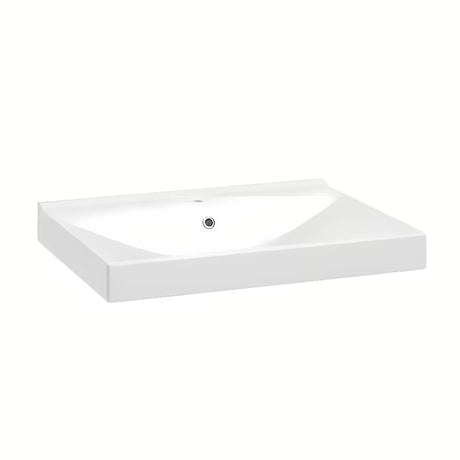 Biała ceramiczna umywalka meblowa Naturel Stilla o nowoczesnym, kwadratowym kształcie pro montaż na meble łazienkowe.