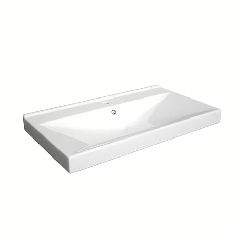 Biała ceramiczna umywalka meblowa Naturel Stilla o kwadratowym wzornictwie pro montaż na meble łazienkowe.