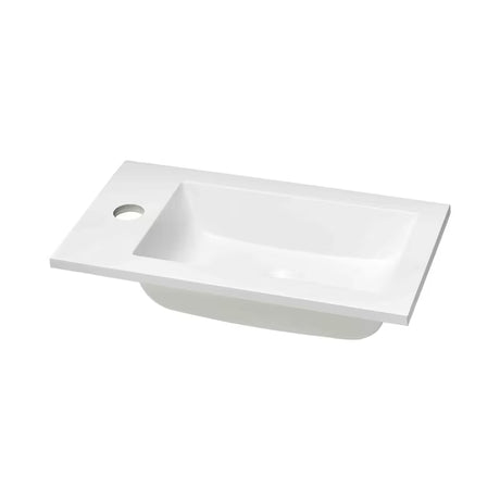 Biała meblowe mała umywalka Naturel Verona 40 x 22 cm z lanego marmuru z otworem pro baterię