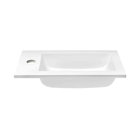 Biała meblowe mała umywalka Naturel Verona 40 x 22 cm z lanego marmuru z otworem pro baterię