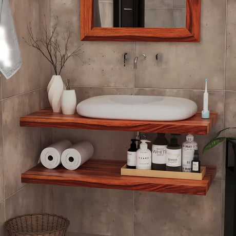 Blat maskujący Naturel Wood z litego drewna palisandrowego w dekorze palisandru z unikalnym usłojeniem.