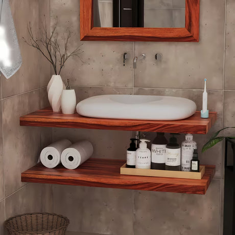 Blat maskujący Naturel Wood z litego drewna palisandrowego z lakierowaną powierzchnią