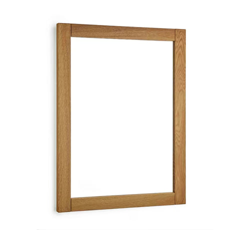 Lustro Naturel Wood w ramie z litego dębu o wymiarach 60x80 cm, w dekorze dębu.