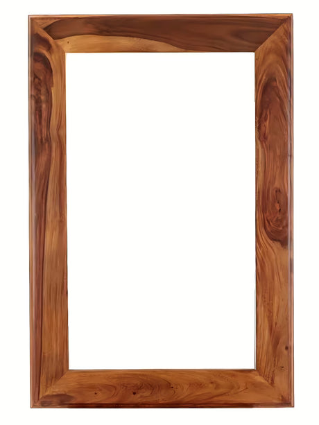 Wiszące lustro Naturel Wood 60x90 cm z litego palisandru w ciepłych brązowych tonacjach