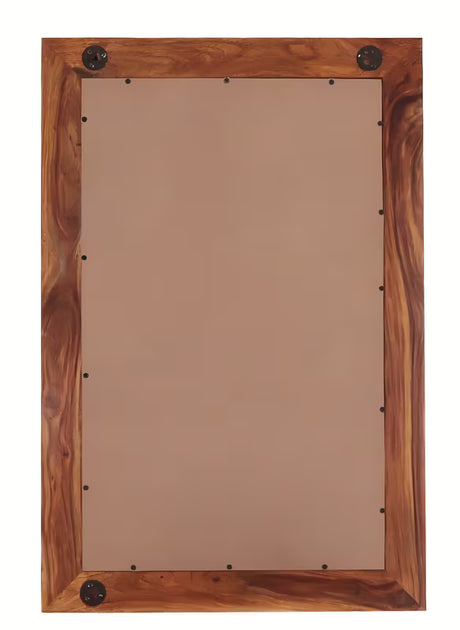 Wiszące lustro Naturel Wood 60x90 cm z litego palisandru w ciepłych brązowych tonacjach