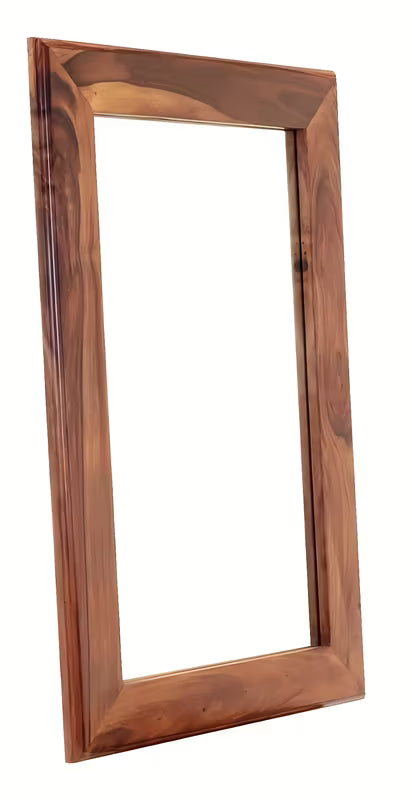 Wiszące lustro Naturel Wood 60x90 cm z litego palisandru w ciepłych brązowych tonacjach