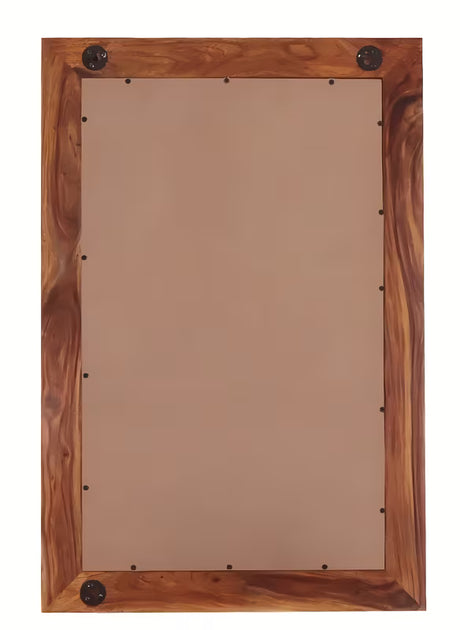 Wiszące lustro Naturel Wood 60x90 cm z litego palisandru w ciepłych brązowych tonacjach