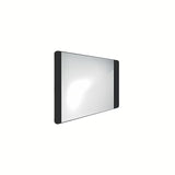 Czarne łazienkowe LUSTRO led Naturel 80x60 cm z pośrednim podświetleniem w matowej aluminiowej ramie