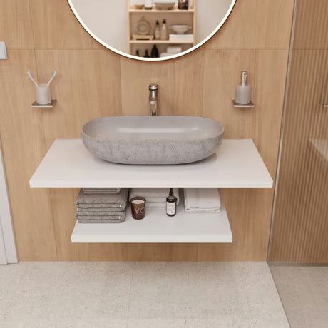 Okrągłe czarne LUSTRO led Naturel 80 cm z podświetleniem obwodowym do łazienki