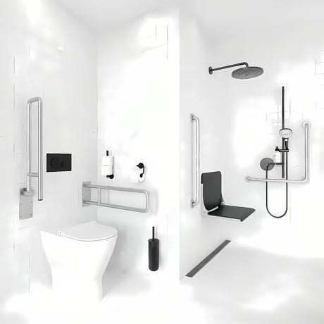 Nierdzewny uchwyt Nimco pro bezprogowe MISKA wc do prysznice, wanny i MISKA wc jako bezpieczne podparcie.