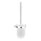 SZCZOTKA do Wc Nimco Bormo w chromie z pojemnikiem z matowego szkła i czarną szczotką