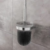 SZCZOTKA do Wc Nimco Bormo w chromie z pojemnikiem z matowego szkła i czarną szczotką