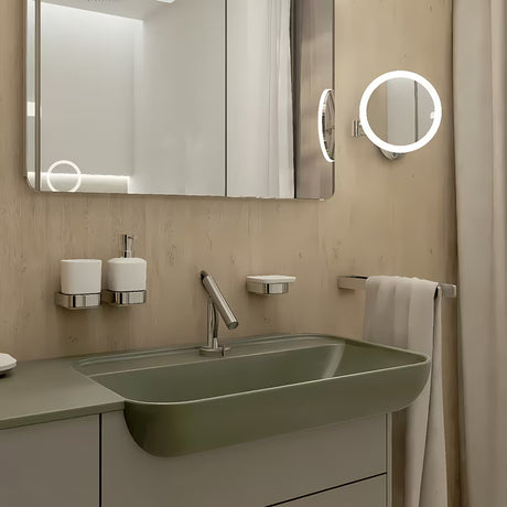 Chromowy uchwyt na szczoteczki Nimco Nikau z ceramicznym kubkiem