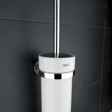 Nimco Unix SZCZOTKA do Wc w chromie z ceramicznym pojemnikiem i mosiężnym uchwytem