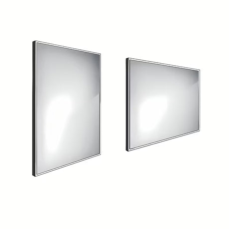 Nimco podświetlane LUSTRO led 60x80 cm w czarnym wykończeniu, z oświetleniem po obwodzie