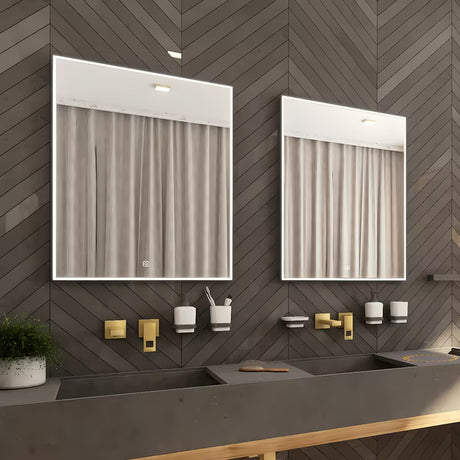 Nimco podświetlane LUSTRO led 60x80 cm w czarnym wykończeniu, z oświetleniem po obwodzie