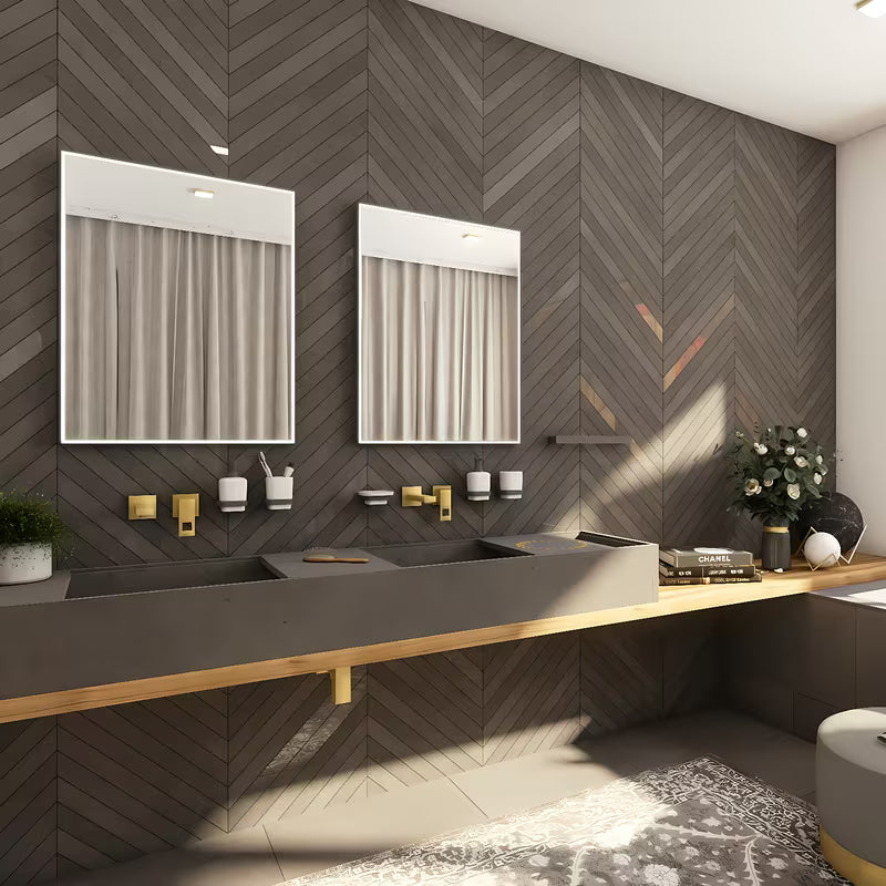 Nimco podświetlane LUSTRO led 60x80 cm w czarnym wykończeniu, z oświetleniem po obwodzie