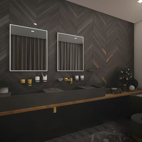 Nimco podświetlane LUSTRO led 60x80 cm w czarnym wykończeniu, z oświetleniem po obwodzie