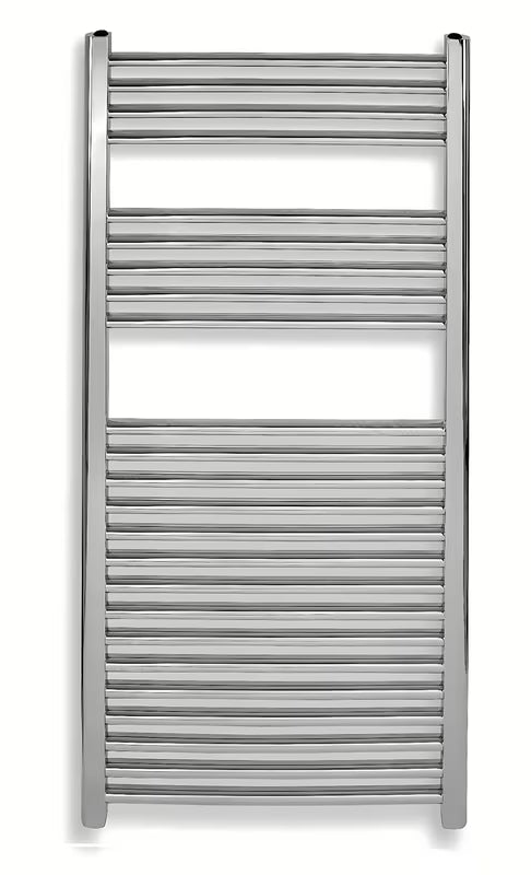 Kombinowany łazienkowy grzejnik łazienkowy Novaservis 45x120 cm w chromie, o prostych liniach